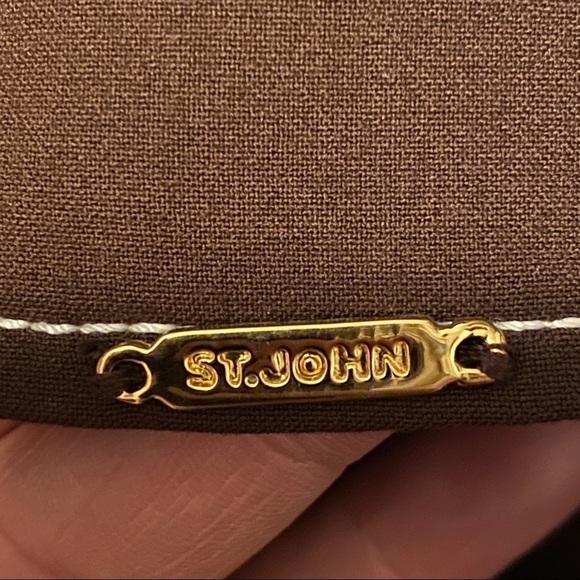 St.John Brown Zipper Down Woman Top Jacket Size M - Picture 10 of 10